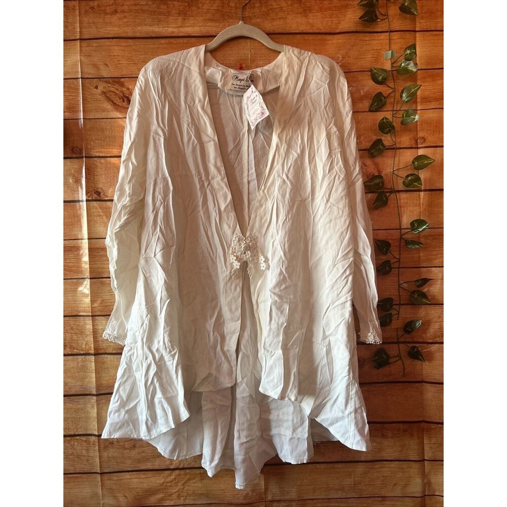 VTG DEADSTOCK Margot Lea Ivory Lacy Floral Blazer Blouse One Size Fits All